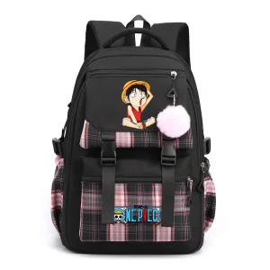 Luffy à la Plage : Sac d'École Noir