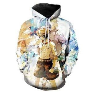 Sweat à Capuche One Piece Ace et Marco