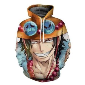 Sweat à Capuche One Piece Ace Le Grand Frère de Luffy