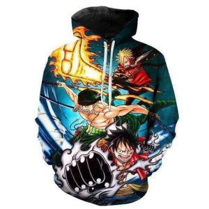 Sweat à Capuche One Piece Le Combo du Monster Trio