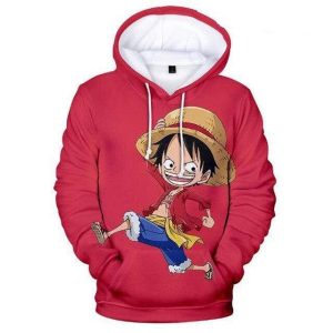 Sweat One Piece Rouge Mini Luffy