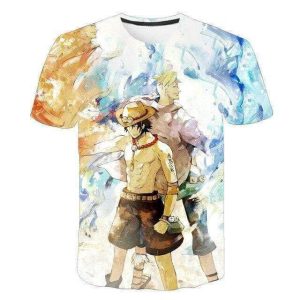 T-Shirt One Piece Marco et Ace au Poing Ardent