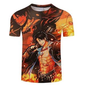 T-Shirt One Piece Portgas D Ace et son Feu